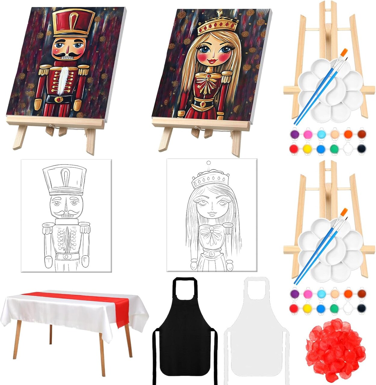 112 Pcs Christmas Nutcracker Pre Drawn Canvas for Painting 11.81"L x 9.06"W